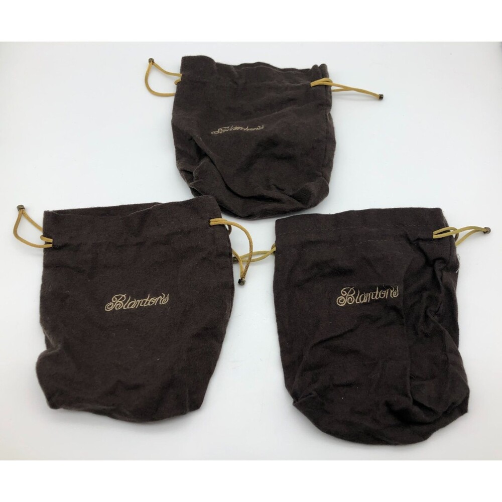 Blantons Bourbon Whiskey Drawstring Bags Set of 3 Brown Embroidered KY